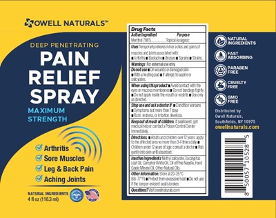 Product Label (On10528 Painreliefspray Page 0001)