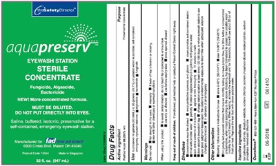 Thesafetydirector Aquapreserv Eyewash Station Sterile Concentrate Label (Image 01)