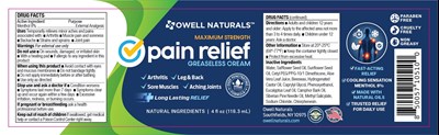 Product Label 4oz (On10510 On Npainreliefcream 6.25x1.75 4oz)