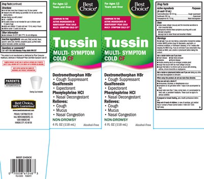 Dextromethorphan Hbr 20 mg, Guaifenesin 200 mg, Phenylephrine Hci 10 mg (Tussin Cf Multi Symptom Cold Liquid 1)