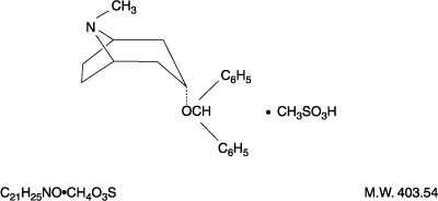 This is an image of the structural formula for benztropine. - benztropinemestab 1