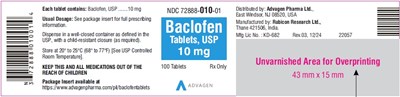 Ndc 72888-010-01 (Baclofen Tablets, USP 10 mg)