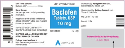 Ndc 72888-010-05 (Baclofen Tablets, USP 10 mg)