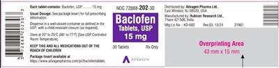 Ndc 72888-202-30 (Baclofen Tablets, USP 15 mg)