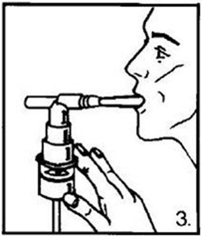 Sit In A Comfortable, Upright Position; Place The Mouthpiece In Your Mouth (Albuterol Fig3)