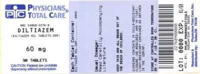 Diltiazem Hydrochloride Tablets 60 mg Bottles (2276)