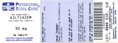 Diltiazem Hydrochloride Tablets 30 mg Bottles (2290)