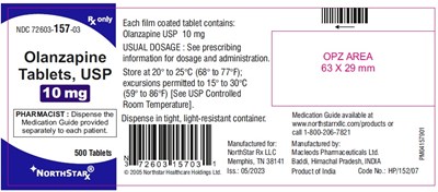 505 (Olanzapine 10mg 500s Ns)