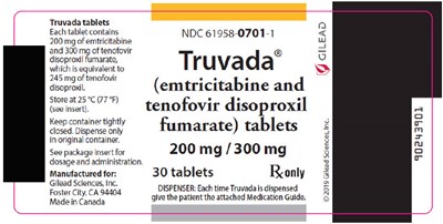 truvada-03.jpg PRINCIPAL DISPLAY PANEL - 30 Tablet Bottle Label - truvada 03