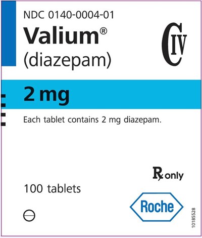 PRINCIPAL DISPLAY PANEL - 2 mg Tablet Bottle Label - valium 02