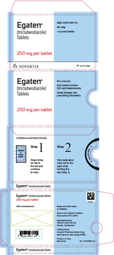 Principal Display Panelegaten™(triclabendazole)tablets250 mgndc 0078-0937-91rx Only4 Scored Tabletsnovartis (Egaten 02)