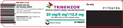 tribenzor-06.jpg PRINCIPAL DISPLAY PANEL NDC 65597-114-30 TRIBENZOR (olmesartan medoxomil, amlodipine, hydrochlorothiazide) tablets 20 mg/5 mg* 12.5 mg 30 Tablets Rx Only - tribenzor 06