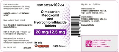 Image Description (Olme Medox Hctz 20mg In 12pt5mg 1000s Label)