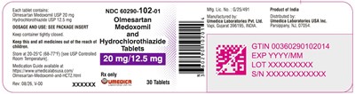Image Description (Olme Medox Hctz 20mg In 12pt5mg 30s Label)