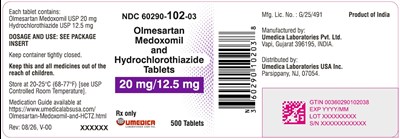 Image Description (Olme Medox Hctz 20mg In 12pt5mg 500s Label)