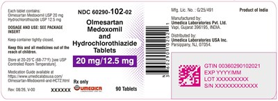 Image Description (Olme Medox Hctz 20mg In 12pt5mg 90s Label)