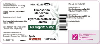 Image Description (Olme Medox Hctz 40mg In 12pt5mg 1000s Label)