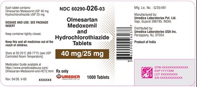 Image Description (Olme Medox Hctz 40mg In 25mg 1000s Label)