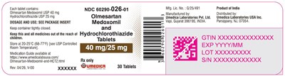Image Description (Olme Medox Hctz 40mg In 25mg 30s Label)