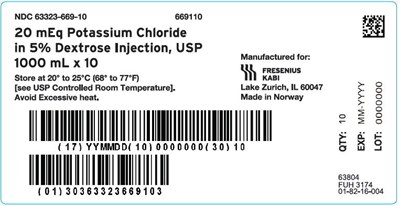 PACKAGE LABEL - PRINCIPAL DISPLAY – Potassium Chloride in 5% Dextrose Injection, USP 20 mEq/L Shipper Label - pot0c 0002 06