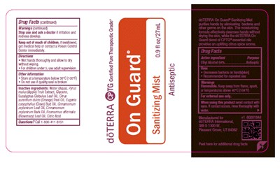 Package Label (On Guard Sanitizing Mist Label)