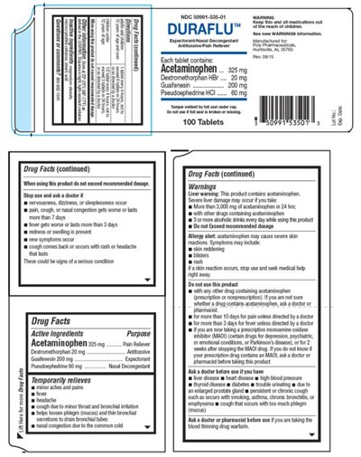 duraflu-tablets-01.jpg NDC 50991-535-01DURAFLU™Expectorant/ Nasal DecongestantAntitussive/Pain Reliever100 Tablets - duraflu tablets 01