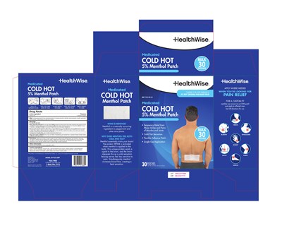 Label (Healthwise Coldhot Menthol Patch 30ct Label)