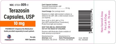 Terazosin 10mg 1000ct (Terazosin Cap 10mg 1000ct)