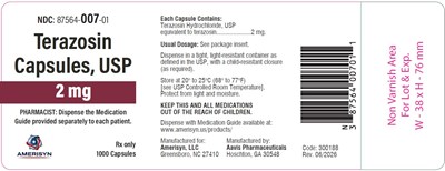 Terazosin 2mg 1000ct (Terazosin Cap 2mg 1000ct)