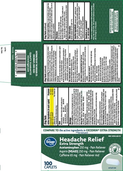 Acetaminophen 250 mg, Aspirin 250 mg (nsaid)* Caffeine 65 mg (Extra Strength Headache Relief Caplets 1)