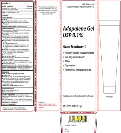 Adapalene, USP 0.1% (retinoid)* *read consumer information leaflet - adapalene gel 0 1 percent 0 5 1