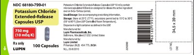 b4332d5f-6114-4f34-87b3-40a6a50c2f8b-02.jpg Potassium Chloride Extended-Release Capsules USP750 mg (10 mEq K) NDC 68180-799-01 - Bottle of 100s - b4332d5f 6114 4f34 87b3 40a6a50c2f8b 02