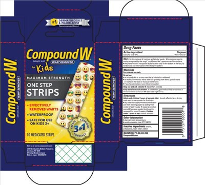 Principal Display Panelcompound W® For Kidssalicylic Acid / Wart Removerone Step Strips 10 Medicated Strips (Compound W For Kids One Step Strips 01)