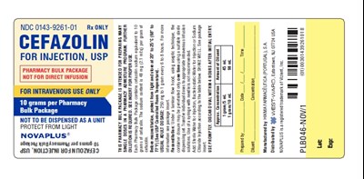 10 gram container NOVAPLUS - cefazolin for injection usp   pbp   novaplus 2