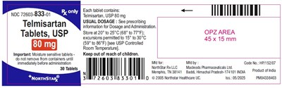 887 (Telmisartan Tablets 80mg 30s)
