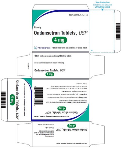 ondansetron-fig2.jpg PACKAGE LABEL-PRINCIPAL DISPLAY PANEL - 4 mg Blister Carton (10 x 10 Unit-dose) - ondansetron fig2