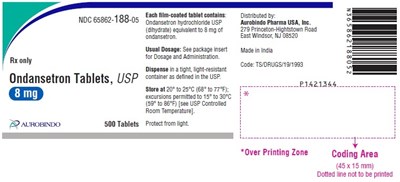 ondansetron-fig3.jpg PACKAGE LABEL-PRINCIPAL DISPLAY PANEL - 8 mg (500 Tablet Bottle) - ondansetron fig3
