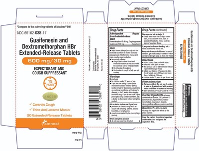 600 mg Blister Carton (Guaifenesin And Dextromethorphan Hbr Extended Rele 6)