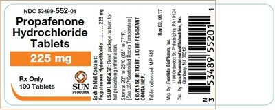 Propafenone 225mg, 100 Tablets Label - propafenone 03