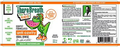 therabreath-01.jpg Principal Display Panel - 296 mL Bottle Label - WACKY WATERMELON - therabreath 01