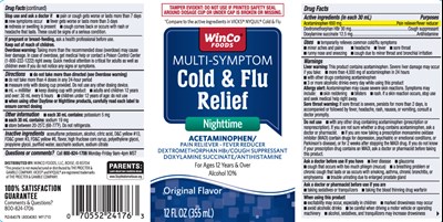 Acetaminophen 650 mg, Dextromethorphan Hbr 30 mg, Doxylamine Succinate 12.5 mg (Nighttime Cold And Flu Original Liquid 1)