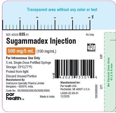 Prefilled Syringe Label-5 mL (Pfs Label 5ml)