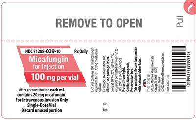 mic1b-0000-04-v3.jpg PRINCIPAL DISPLAY PANEL – Micafungin for Injection, 100 mg Container Label - mic1b 0000 04 v3