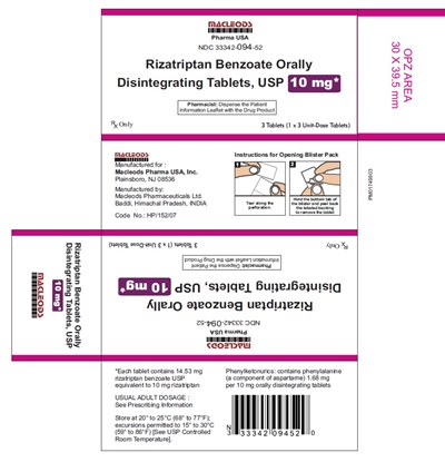 rizatriptan odt usp 10mg 1x3s