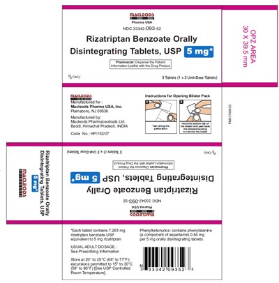 rizatriptan odt usp 5mg 1x3s