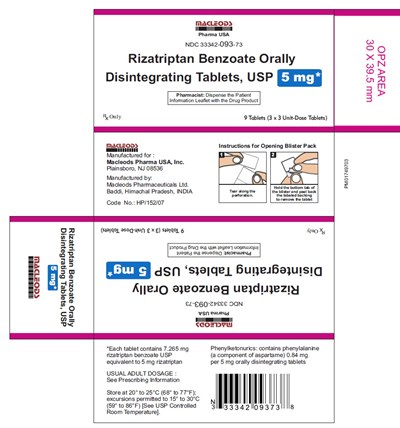 rizatriptan odt usp 5mg 3x3s