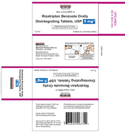 rizatriptan odt usp 5mg 6x3s