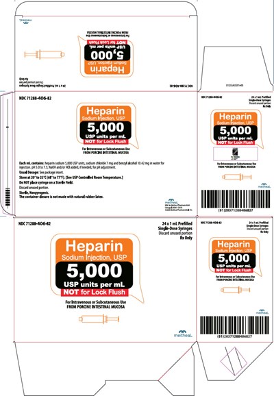 Principal Display Panel – Heparin Sodium Injection, Usp 5,000 Usp Units Per mL Carton (Hep0h 0005 08)