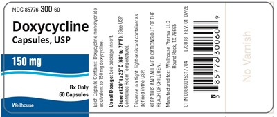 "image Description" (Doxycycline Caps 150mg 30s Bottle Label)