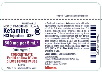 Ketamine Hydrochloride Injection, USP 100 mg/ml; 5 mL vial label - ketamine hydrochloride injection usp 3